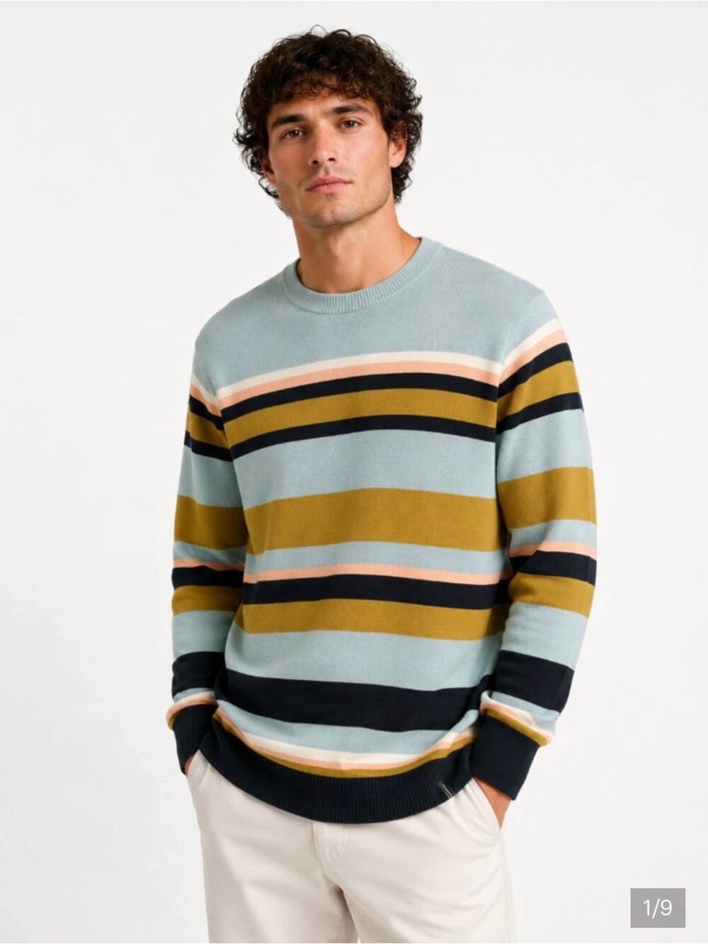 Scotch & Soda Striped Cotton Crewneck Sweater Casual Nautical Academic Preppy